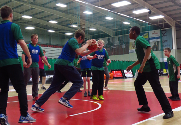 basketball session taking place