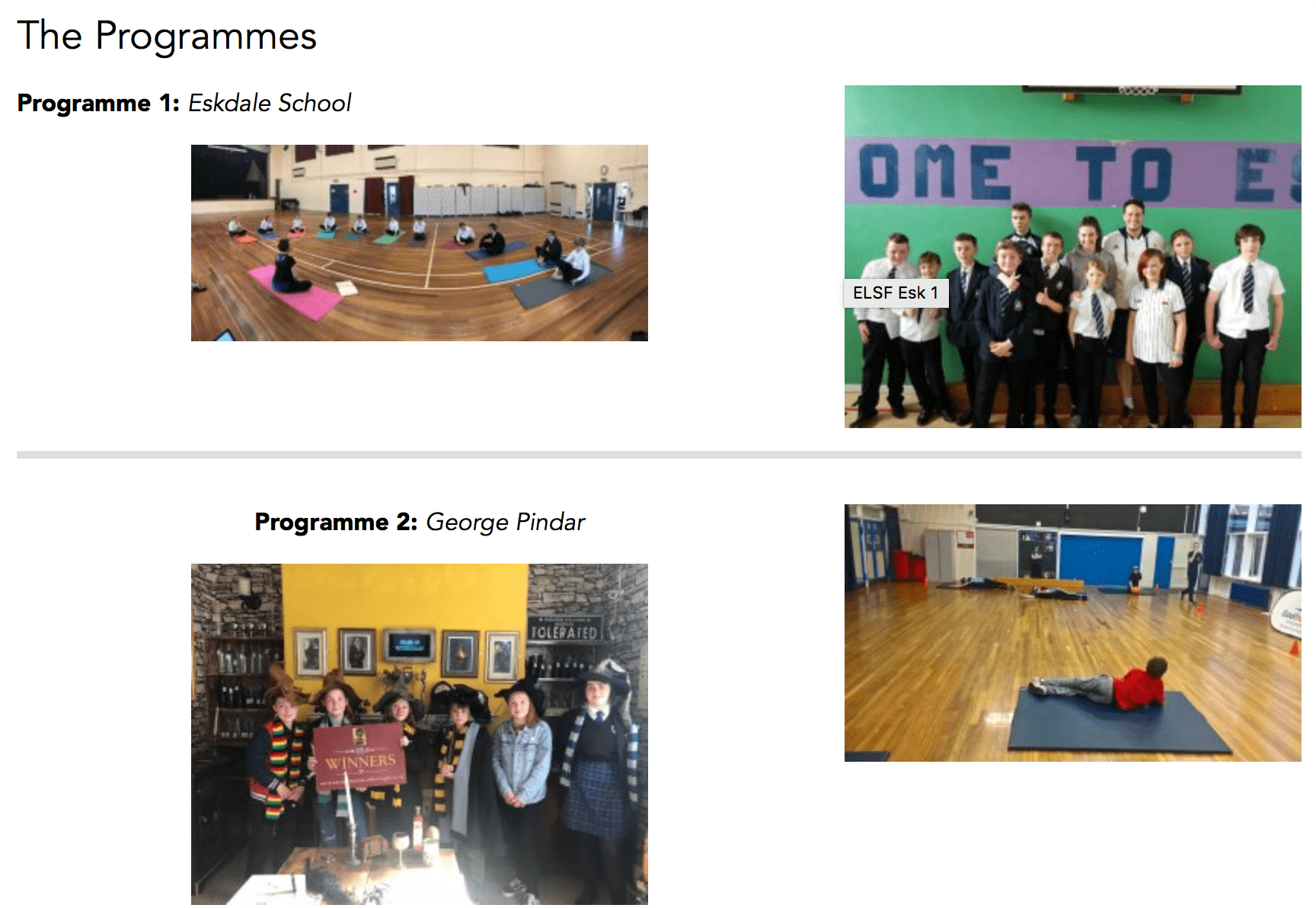pictures of people participating in the achieve programme 