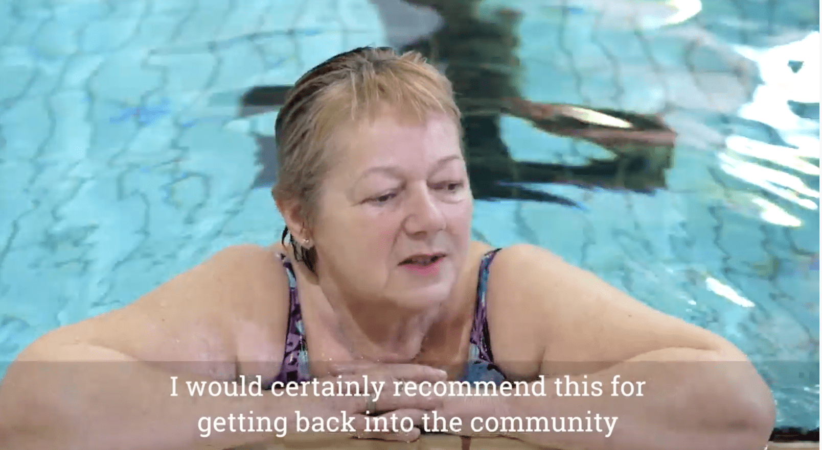 a female participant of Active Herts in the swimming pool 