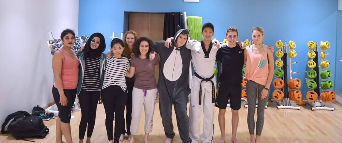 Group of students who participated in taekwondo session