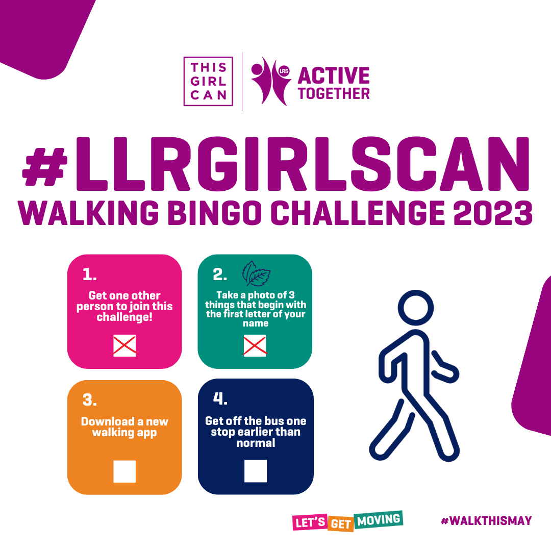 infographic highlighting walking bingo challenge 