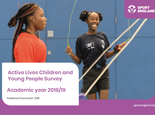 front cover of Active Lives report -2 girls playing badminton 